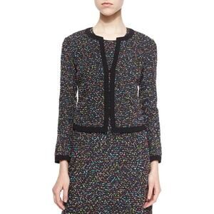 NWT Diane von Furstenberg Emery Splatter Tweed Jacket Size 8